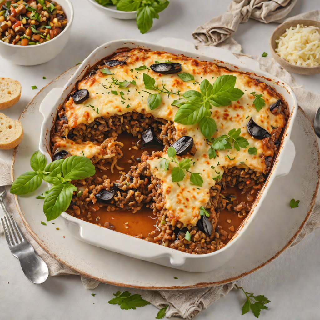 Slow-Simmered Greek Moussaka with Eggplant and Ground Lamb
