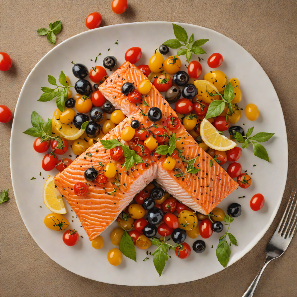 Oven-Roasted Mediterranean Salmon with Cherry Tomatoes and Olives