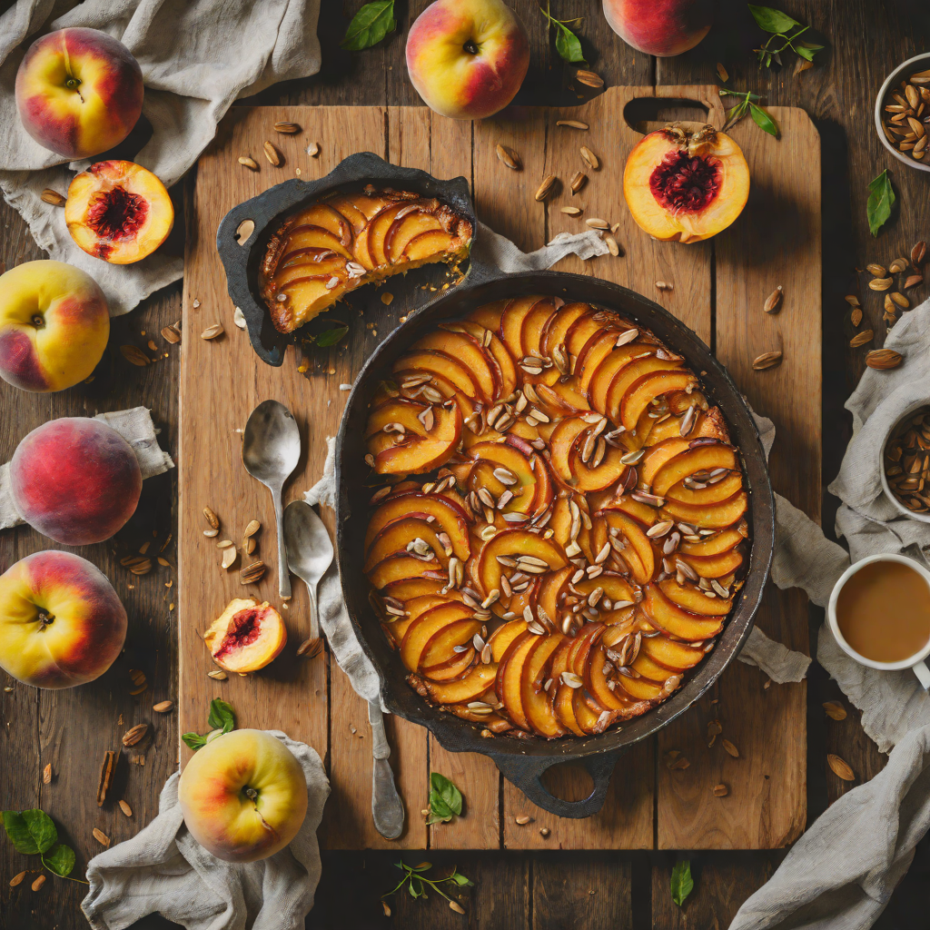 Baked Peach Clafoutis with Cinnamon and Almond
