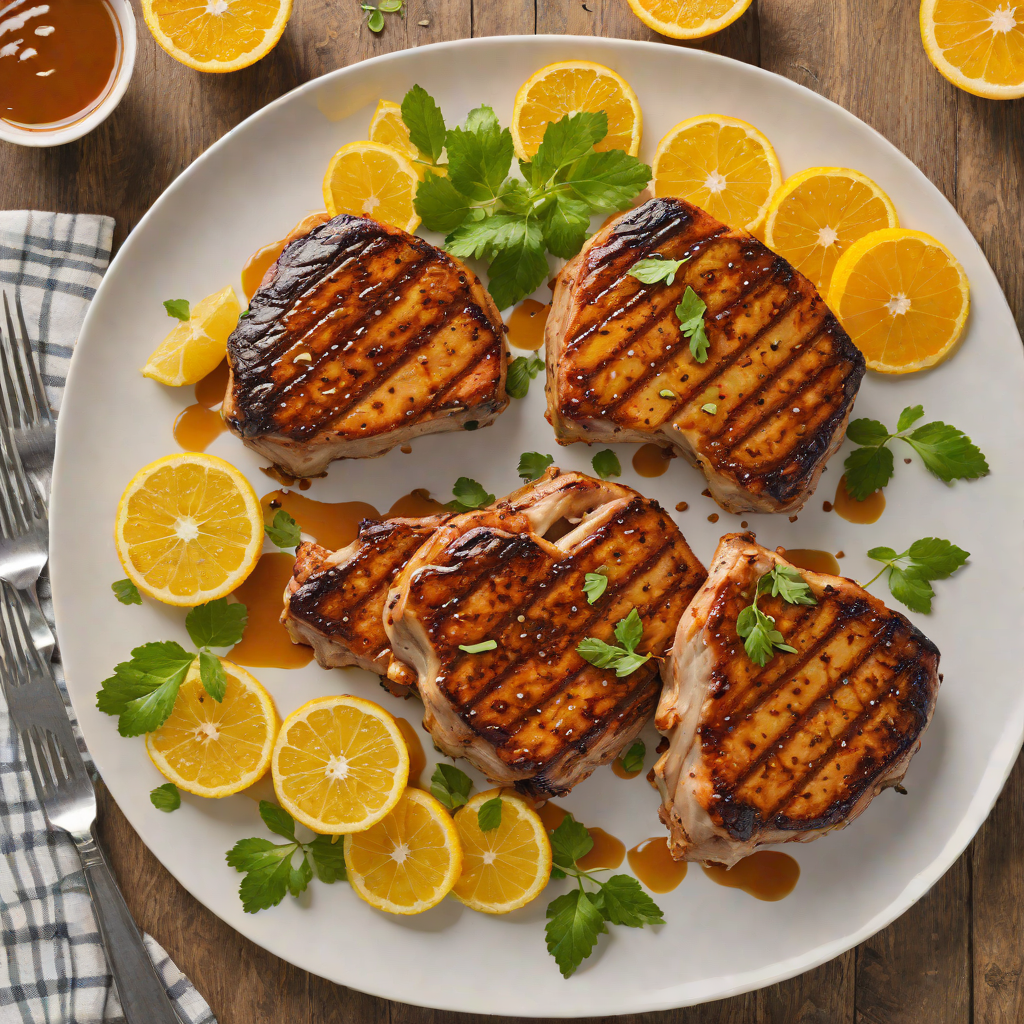 Grilled Regional-Spiced Pork Chops with Citrus Glaze