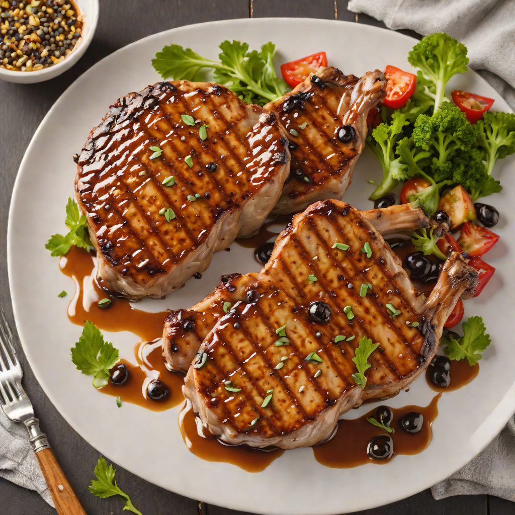 Whiskey-Glazed Grilled Pork Chops with Maple and Black Pepper