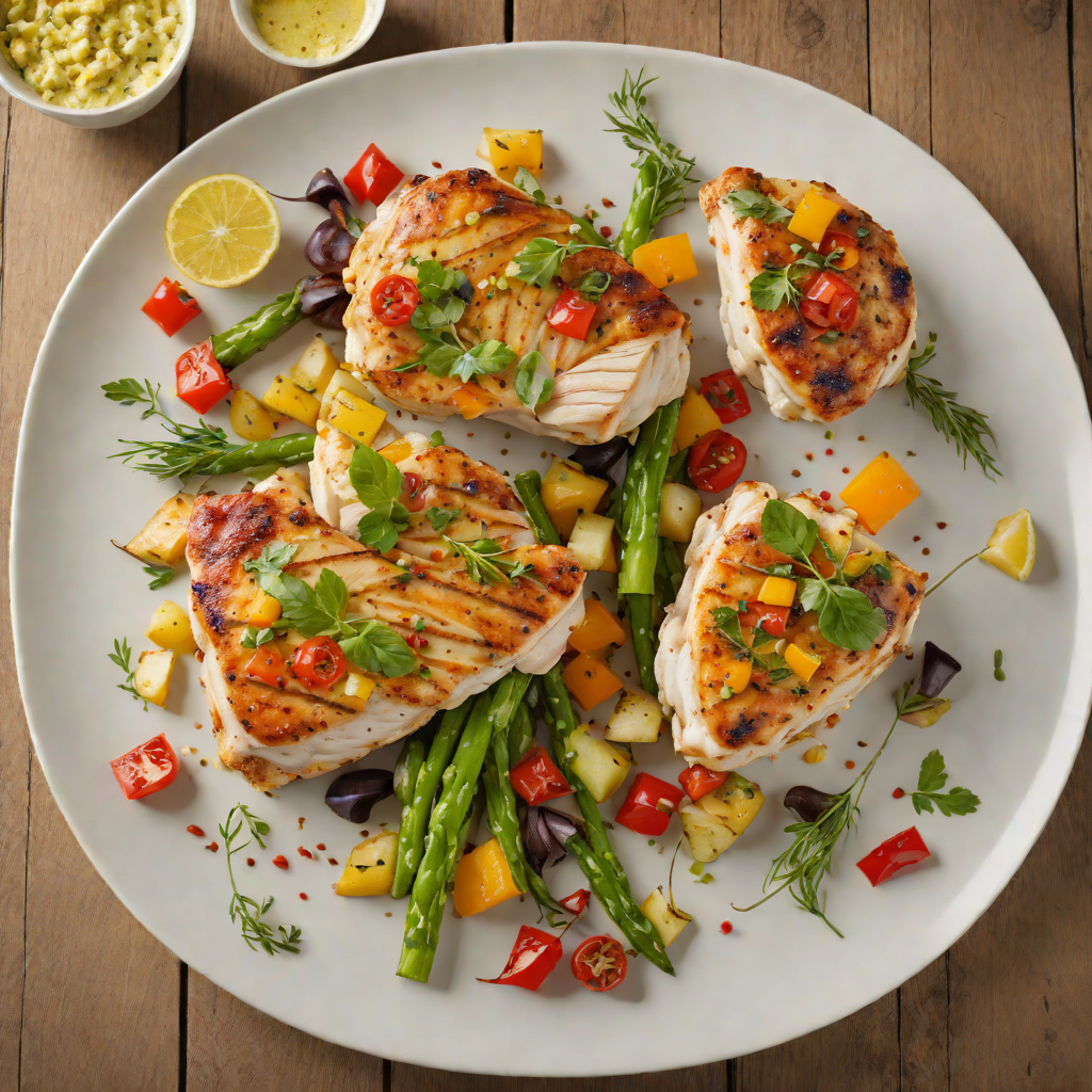 Pan-Seared Chicken with Seasonal Vegetable Medley and Herb Butter