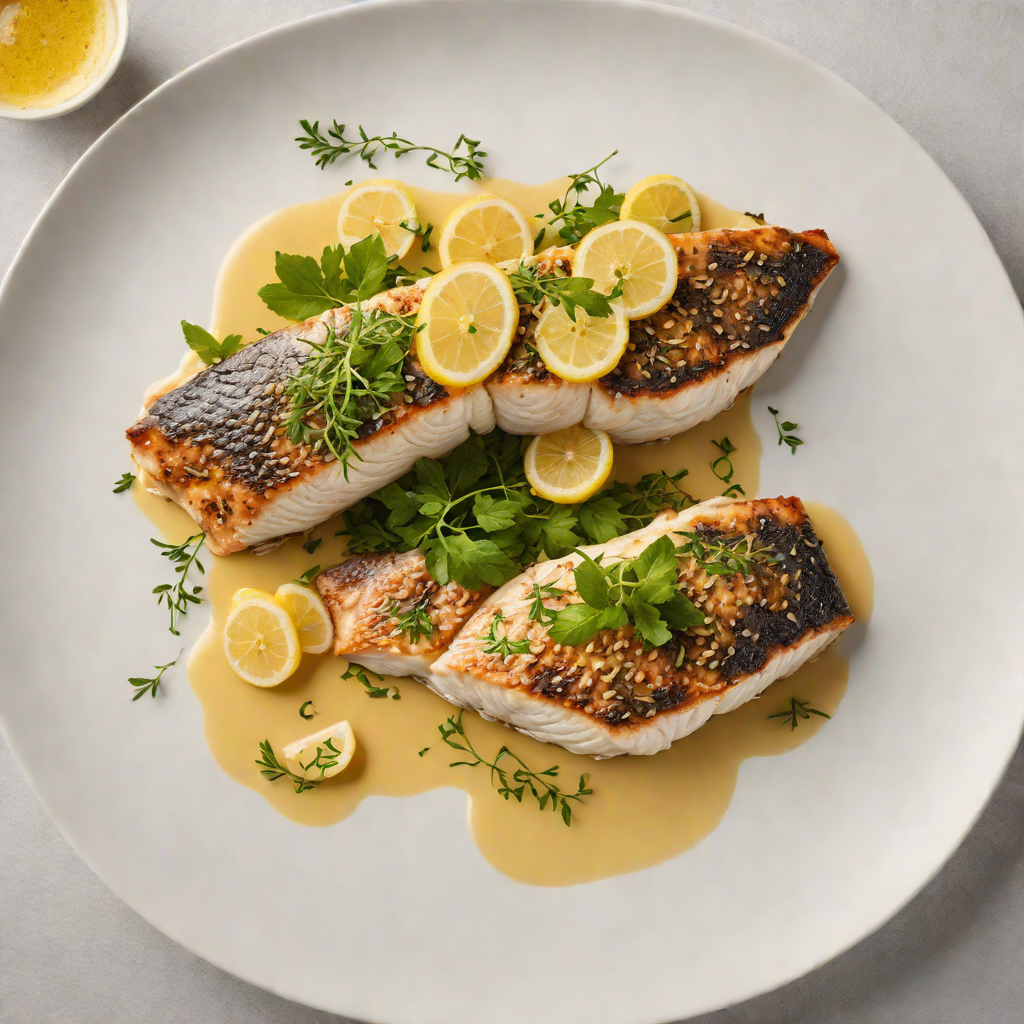 Braised Barramundi with Lemon Myrtle and Finger Lime Beurre Blanc