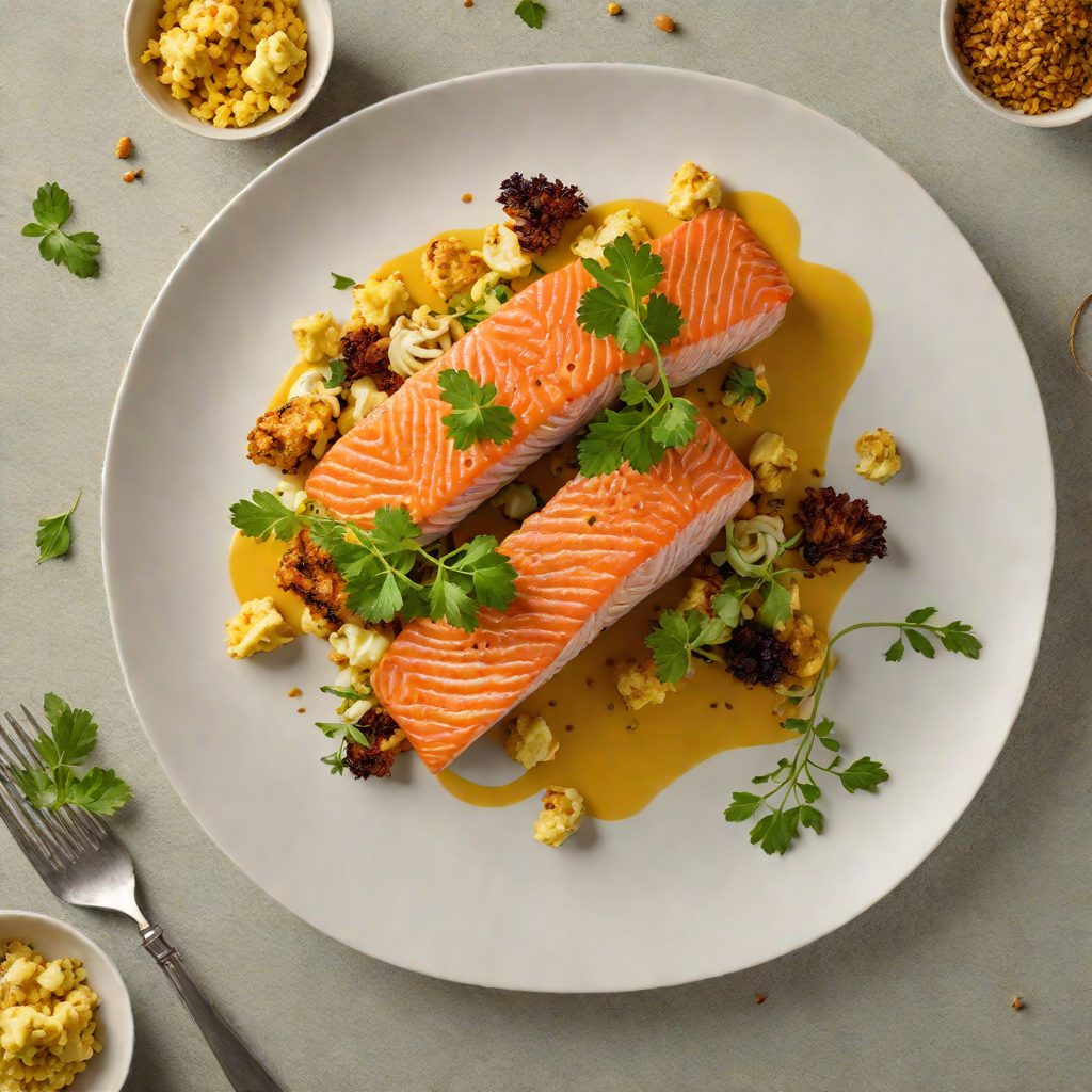 Pan-Seared Salmon with Roasted Cauliflower and Turmeric