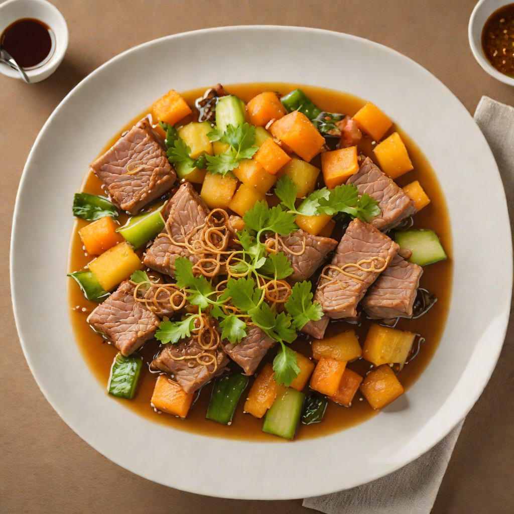 Stewed Okinawan Pork with Bitter Melon and Sweet Potato