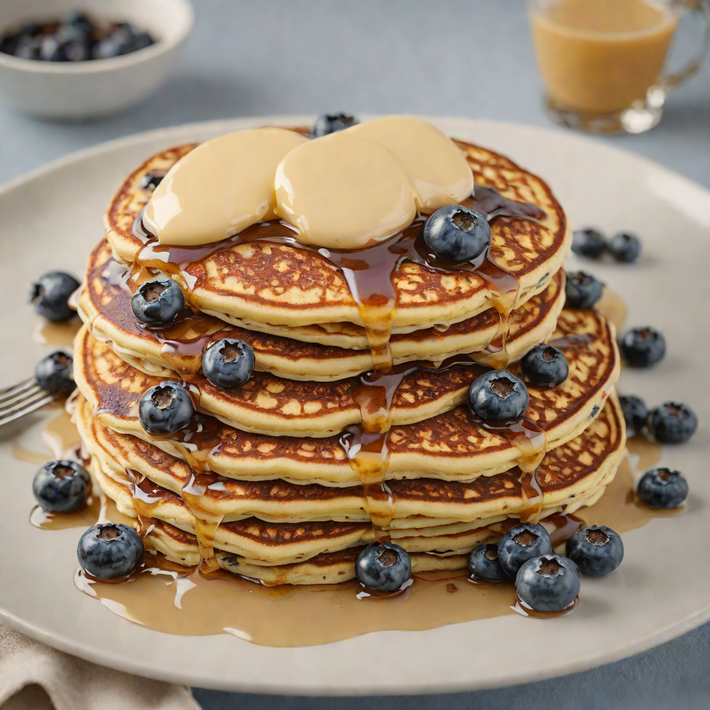 Half-Stack Blueberry Pancakes with Maple Butter