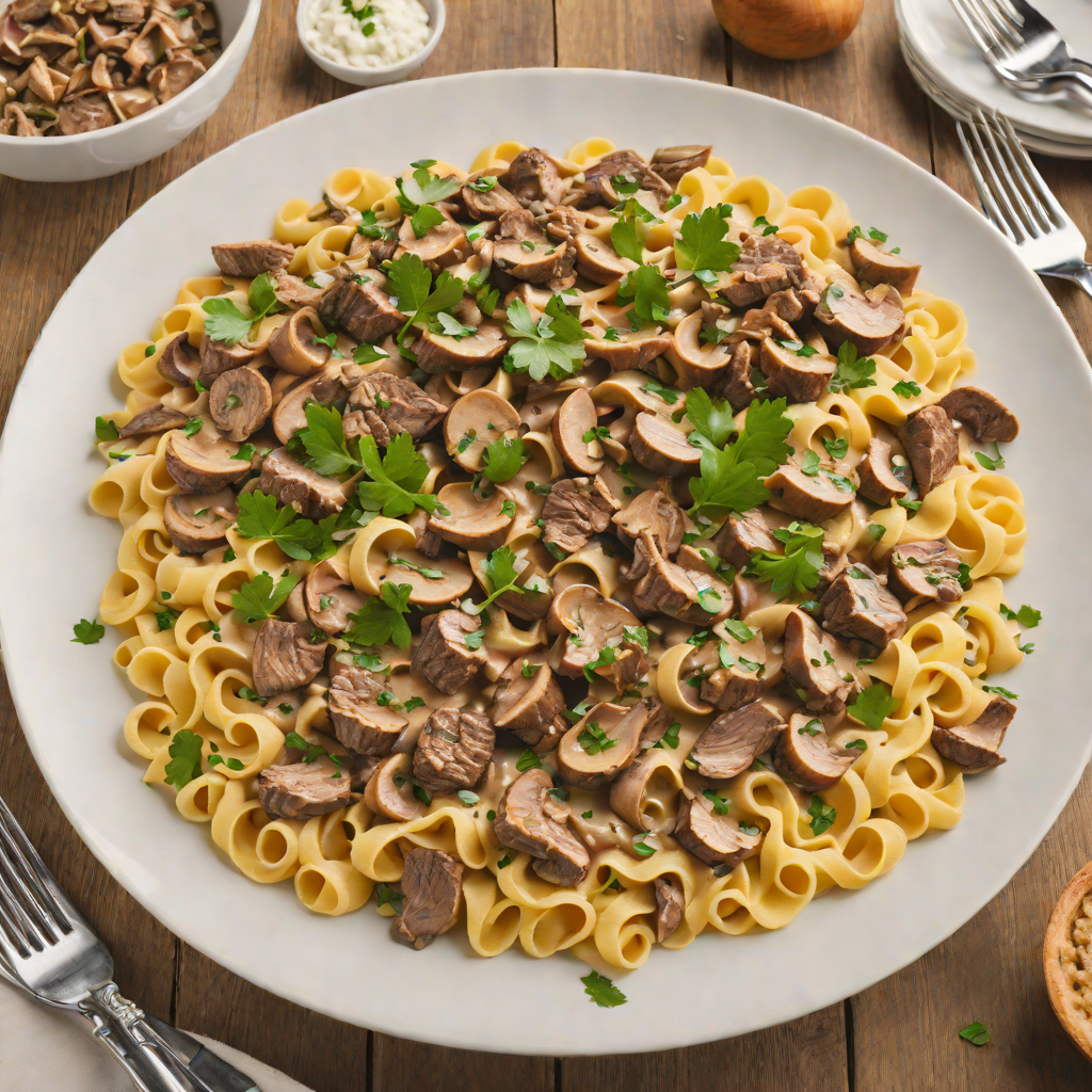 Slow-Cooked Beef Stroganoff with Mushrooms and Cream