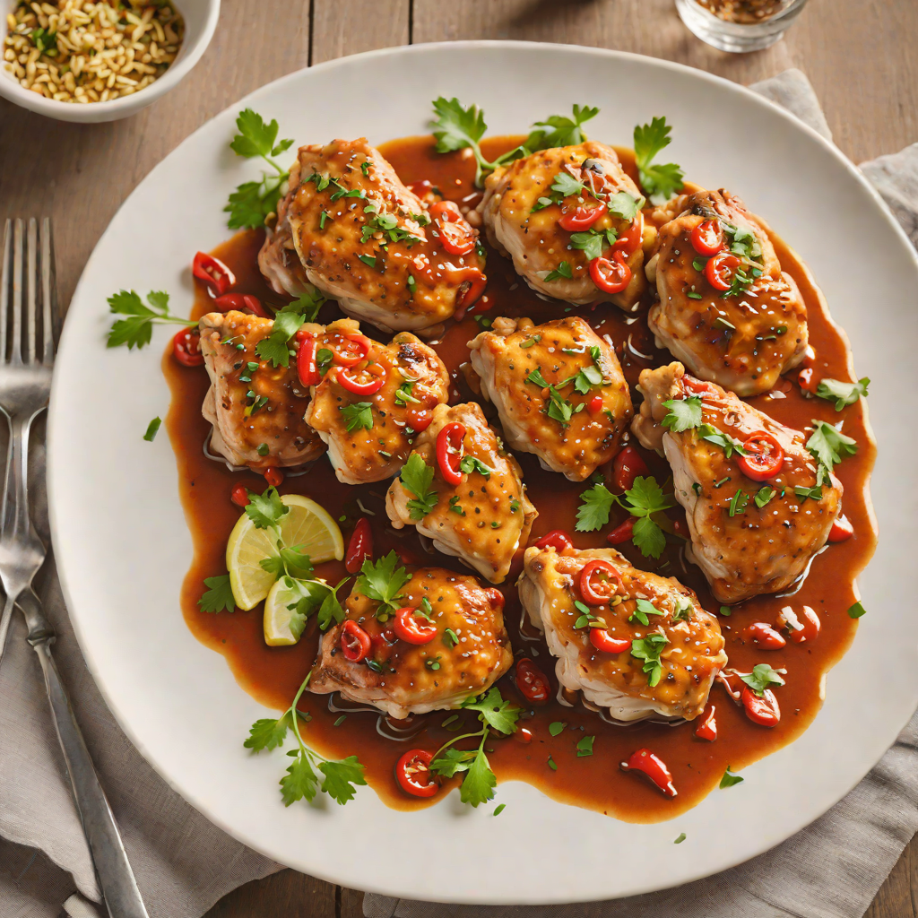Pan-Seared Chicken Thighs with Garlic and Red Pepper Sauce