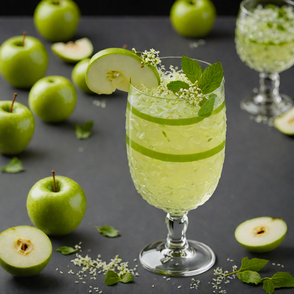 Layered Green Apple and Elderflower Fizz