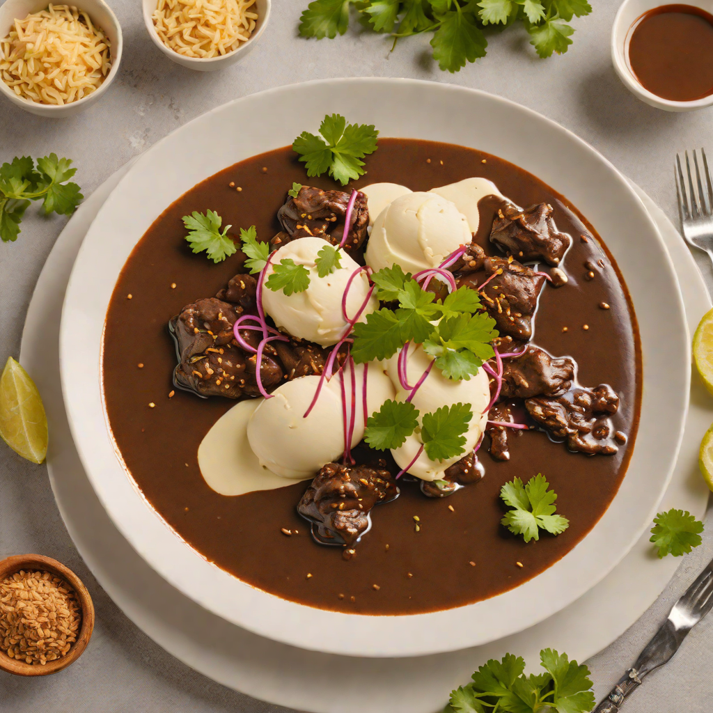 Slow-Simmered Seven Mole Sauce with Oaxaca Cheese Garnish