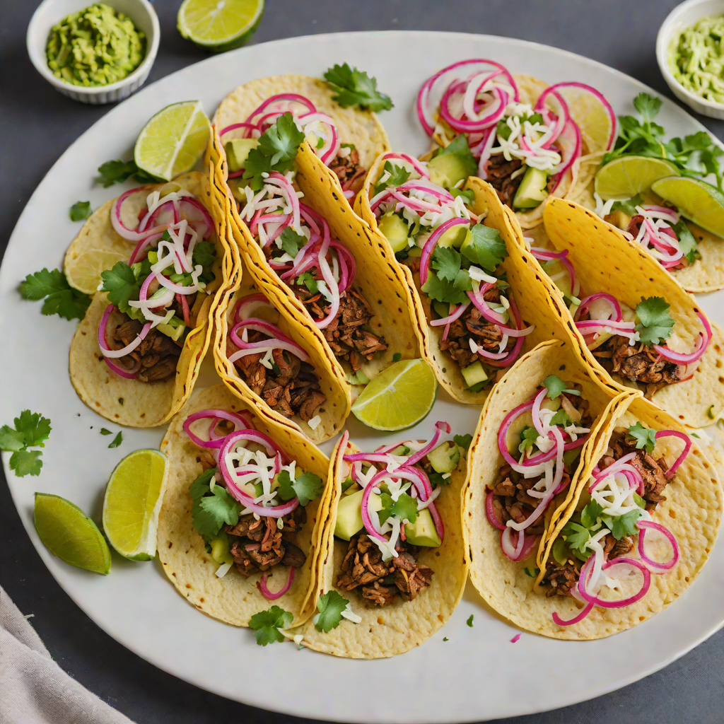 Pan-Seared Grasshopper Tacos with Avocado Crema and Pickled Red Onions
