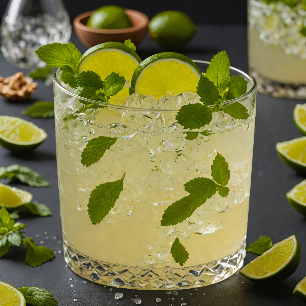 Ginger-Lime Tequila Fizz with Fresh Mint