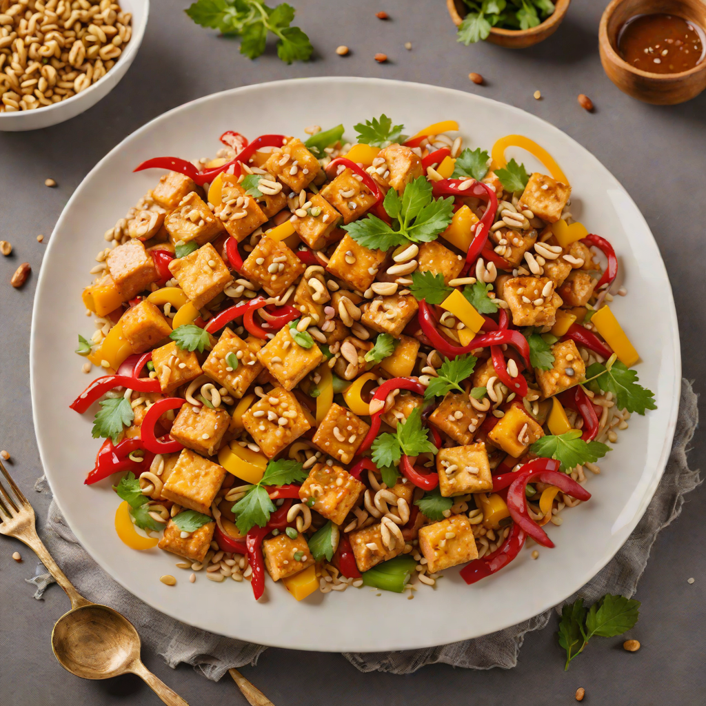 Stir-Fried Spicy Tofu with Bell Peppers and Cashews