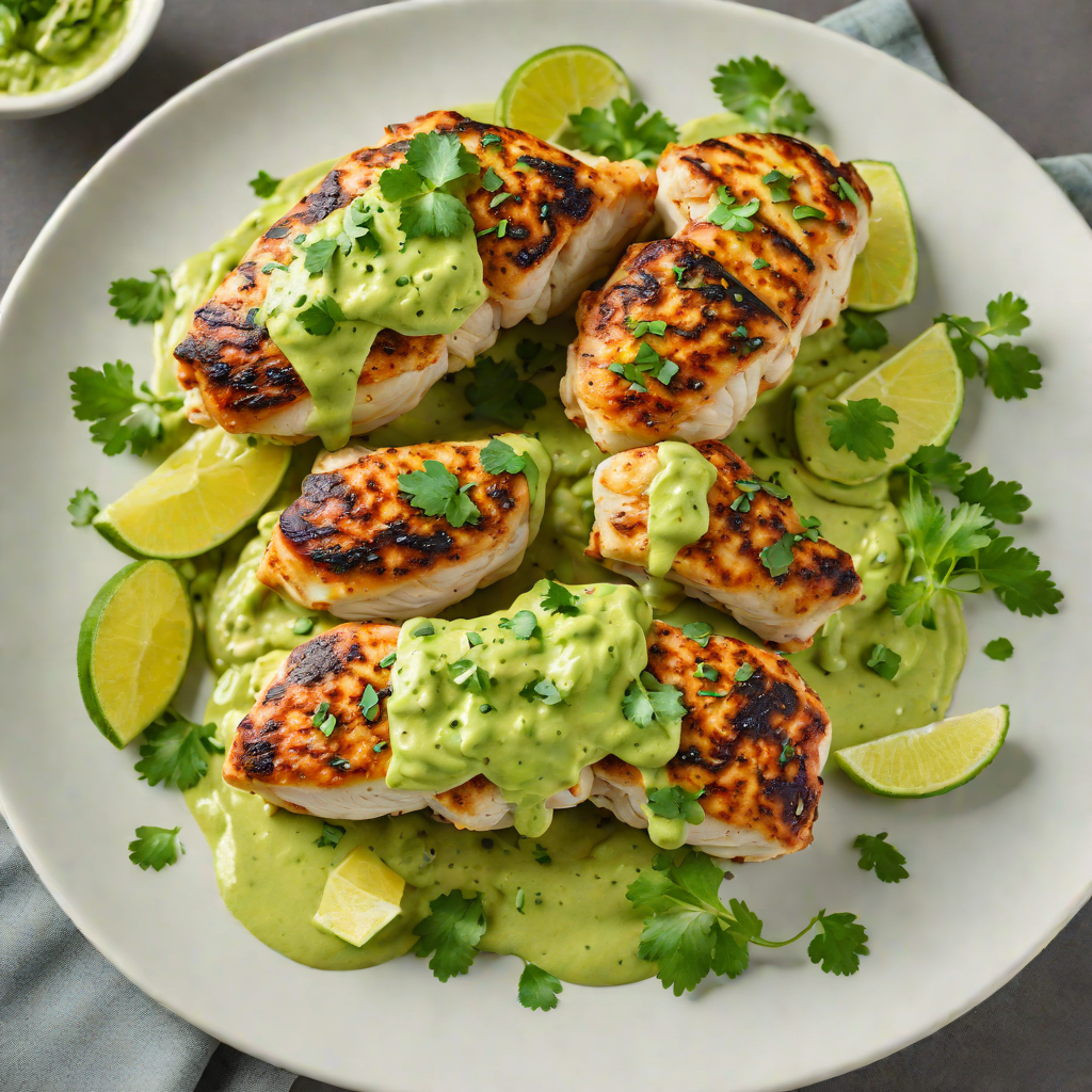 Pan-Seared Chicken Thighs with Creamy Avocado Cilantro Sauce
