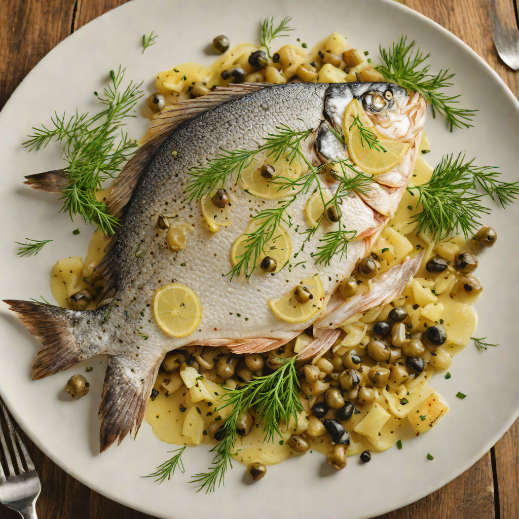 Pan-Seared Sea Bream with Garlic, Capers, and Fresh Dill