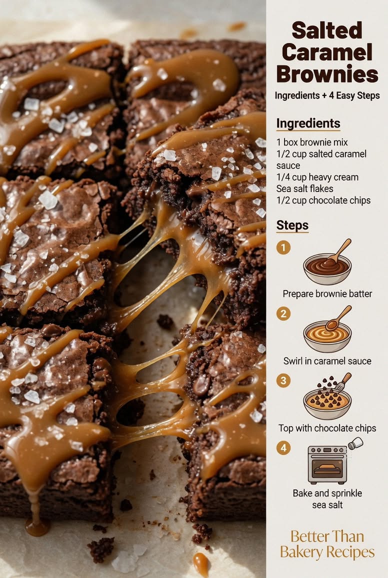 Five-Ingredient Salted Caramel Brownie Bars