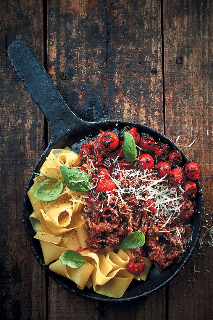 Saltbush and Tomato Lamb Ragu over Pappardelle