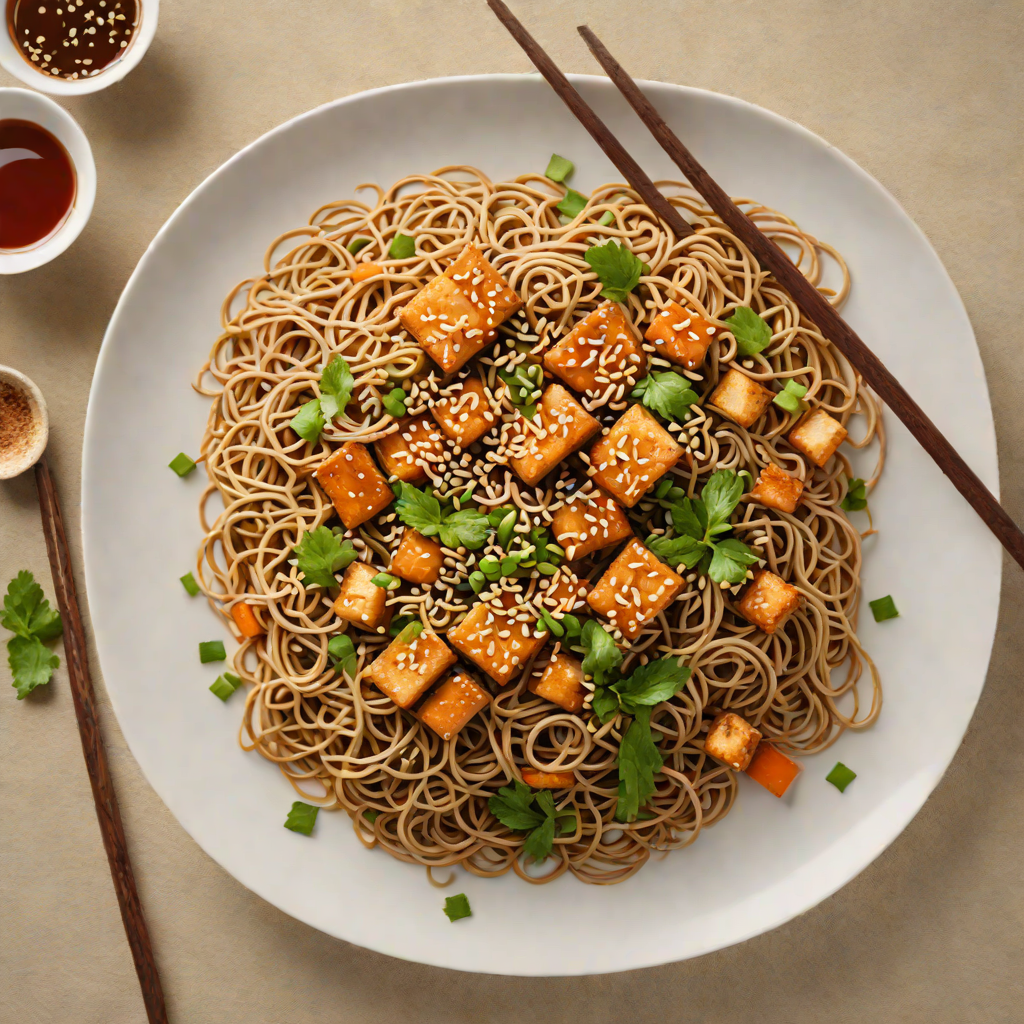 Stir-Fried Soba Noodles with Sesame-Ginger Tofu