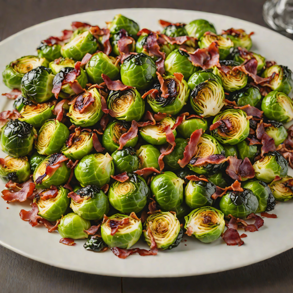 Pan-Seared Brussels Sprouts with Smoked Bacon and Maple Glaze