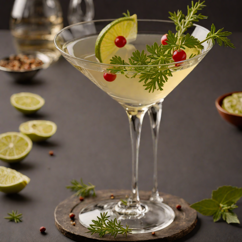 Seasonal Herb-Infused Vodka Martini