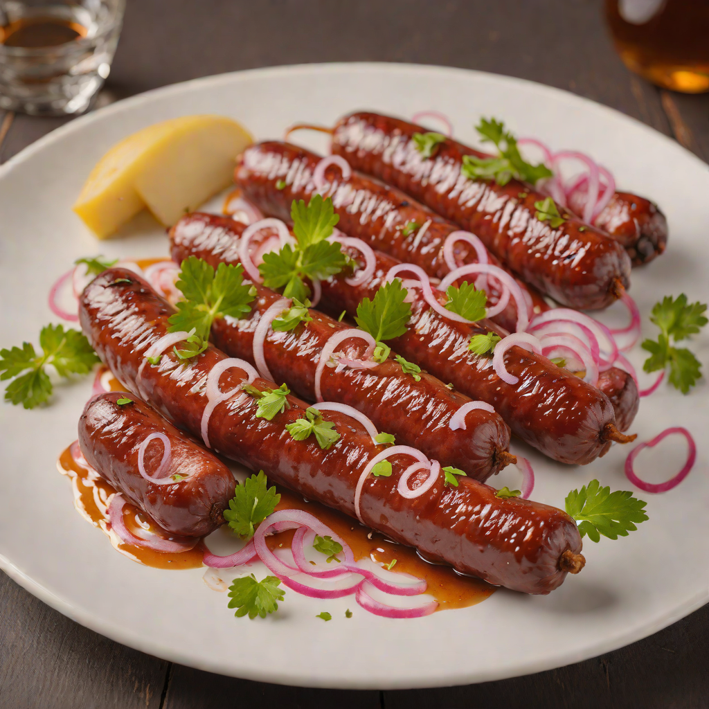 Fast and Hot Smoked Texas-Style Sausage with Pickled Onions