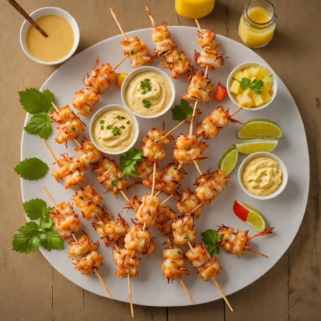 Tiki-Style Coconut Shrimp Skewers with Spicy Pineapple Dipping Sauce