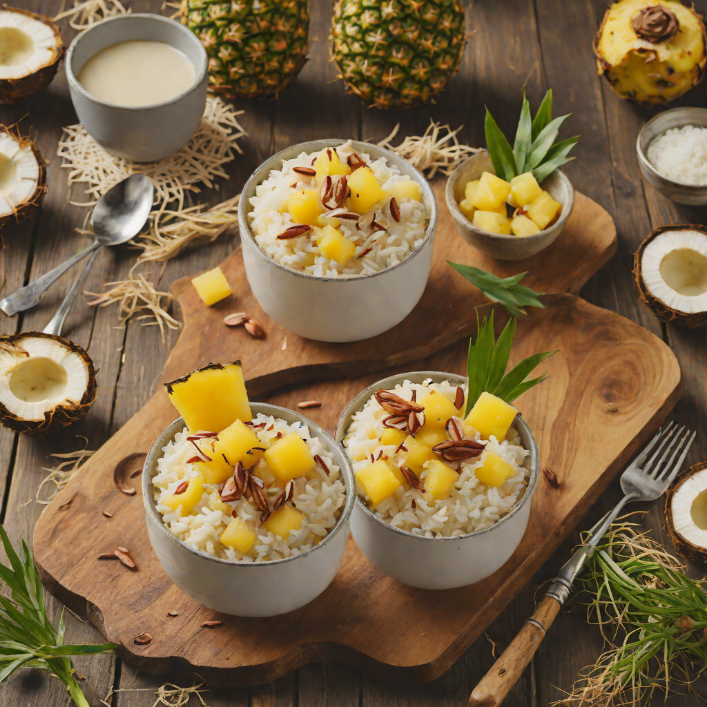 Tiki-Inspired Pineapple and Coconut Rice Pudding