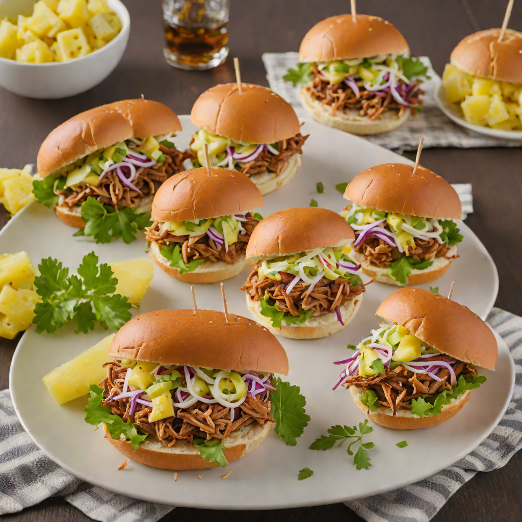 Tiki-Style Smoked Pulled Pork Sliders with Pineapple Slaw