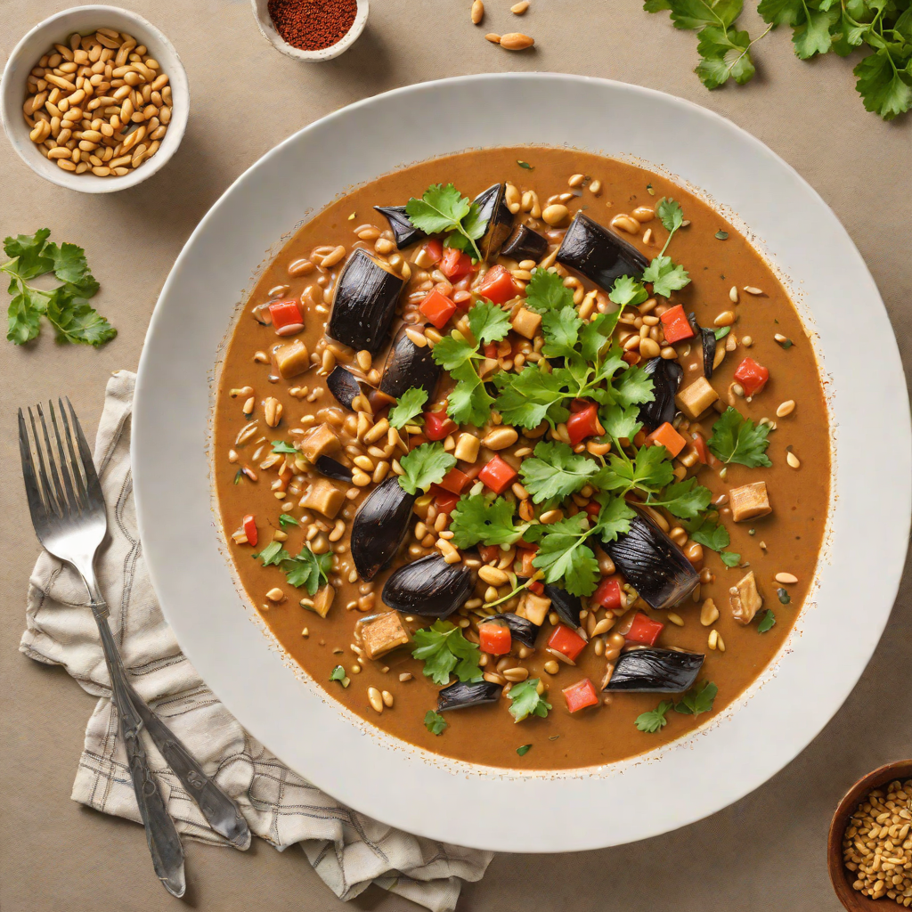 Roasted Eggplant and Peanut Stew with Tanzanian Spices