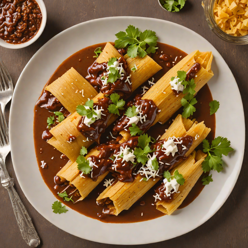 Slow-Simmered Seven Mole Sauce with Oaxaca Cheese Tamales