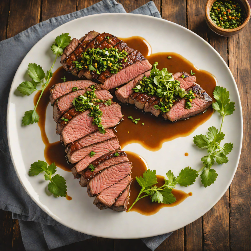 Charcoal-Grilled Brazilian Picanha with Chimichurri Sauce