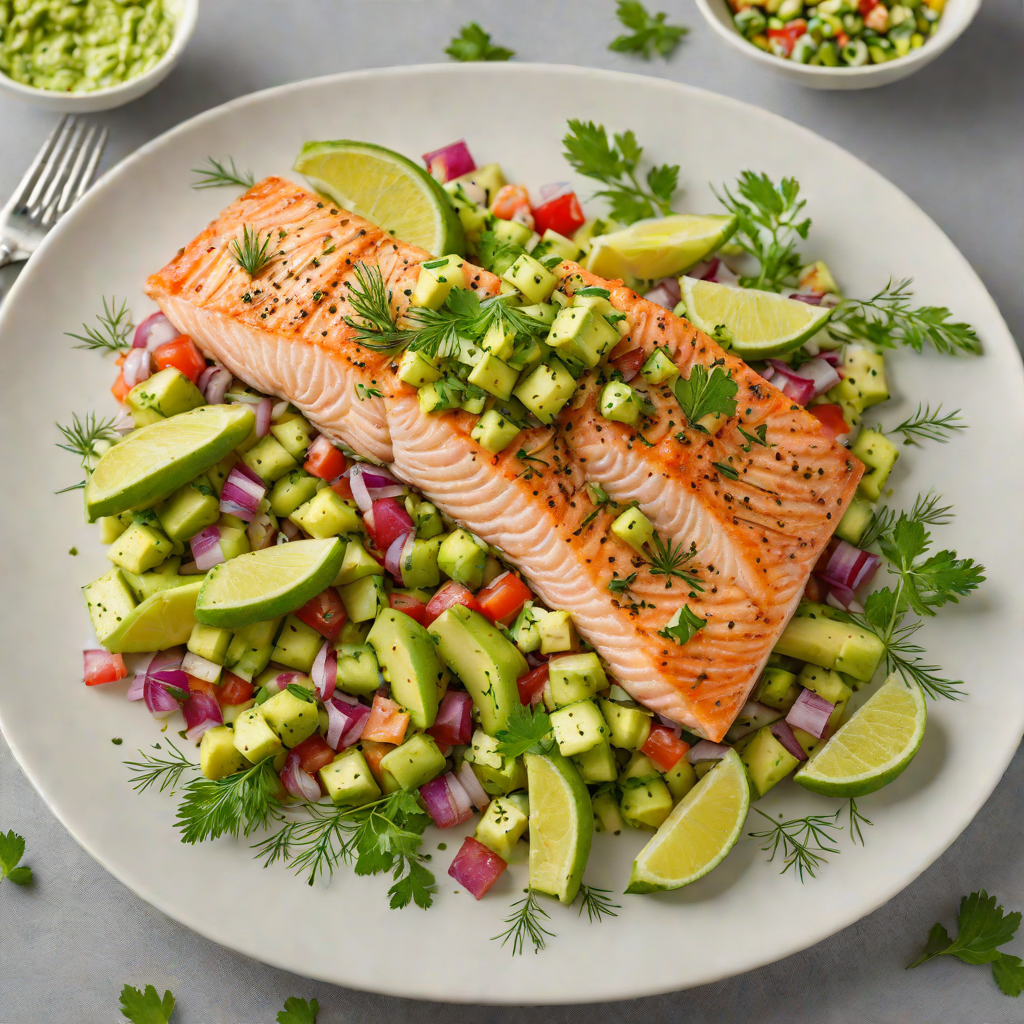 Oven-Roasted Salmon with Dill and Avocado Salsa