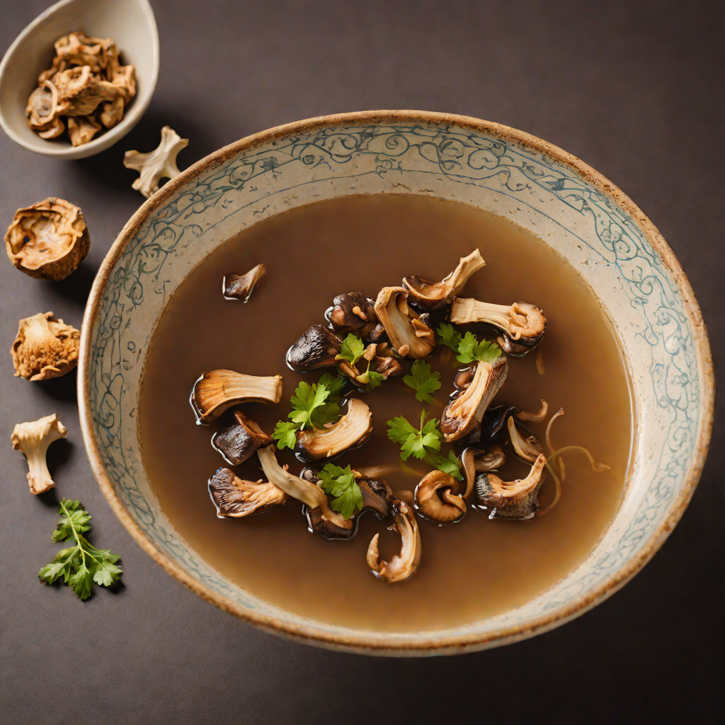 Spicy Garlic-Infused Broth with Shiitake Mushrooms