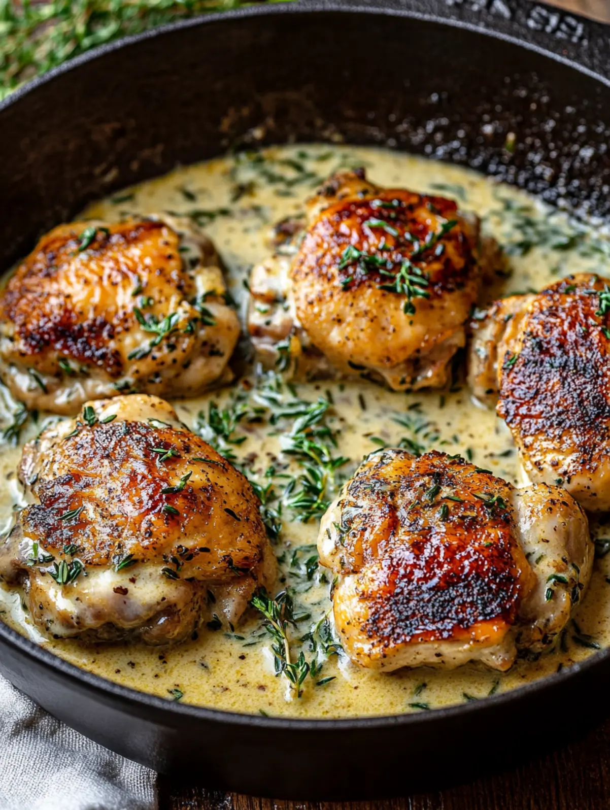 Creamy Herb-Infused Chicken Thighs with Avocado Oil