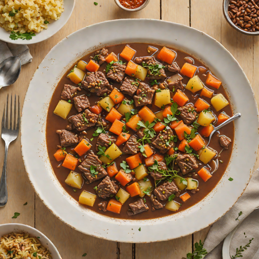Slow-Cooked Beef and Root Vegetable Stew with Vegemite