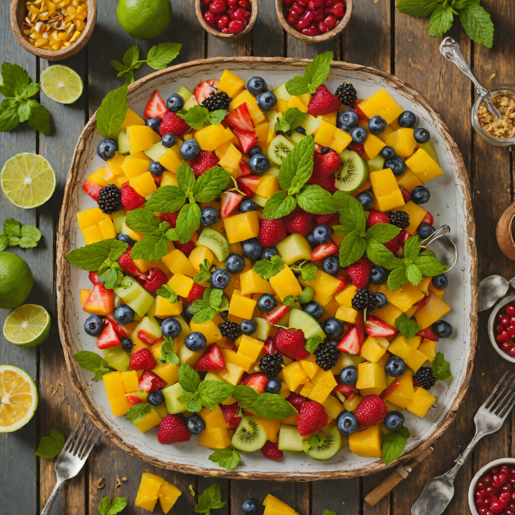 Rum-Soaked Tropical Fruit Salad with Mint