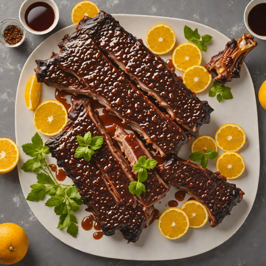 Charcoal-Smoked Pork Ribs with Citrus Glaze