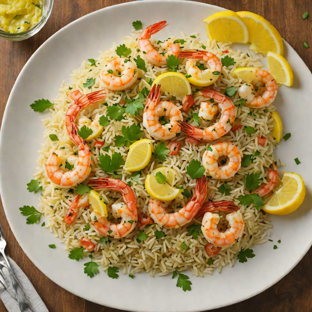Garlic and Herb Buttered Shrimp over Lemon Rice