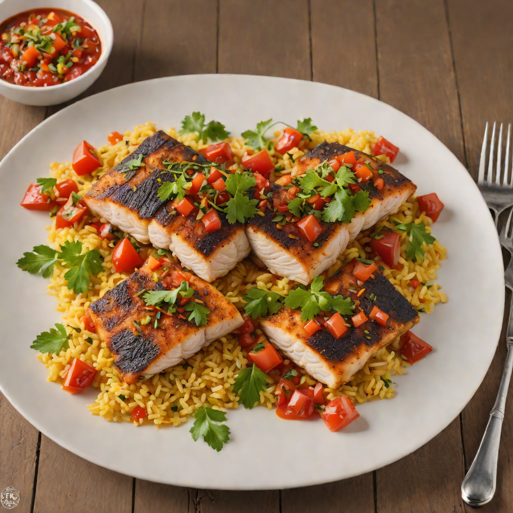 Pan-Seared Catfish with Cajun-Spiced Grits and Tomato Relish