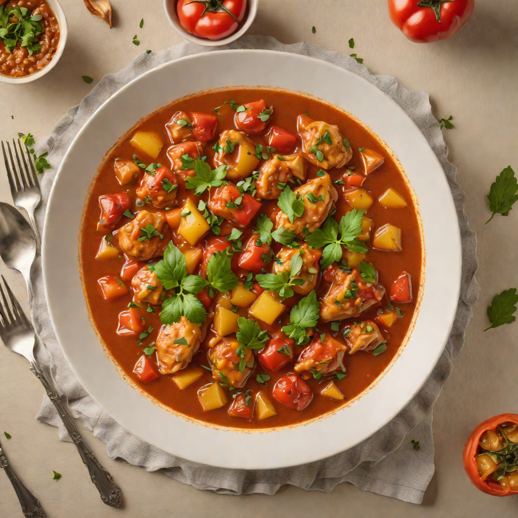 Slow-Cooked Spanish Garlic and Tomato Chicken Stew