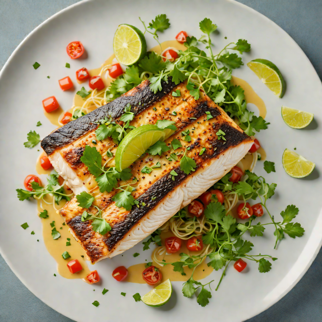 Pan-Fried Sea Bass with Cilantro and Lime Vinaigrette