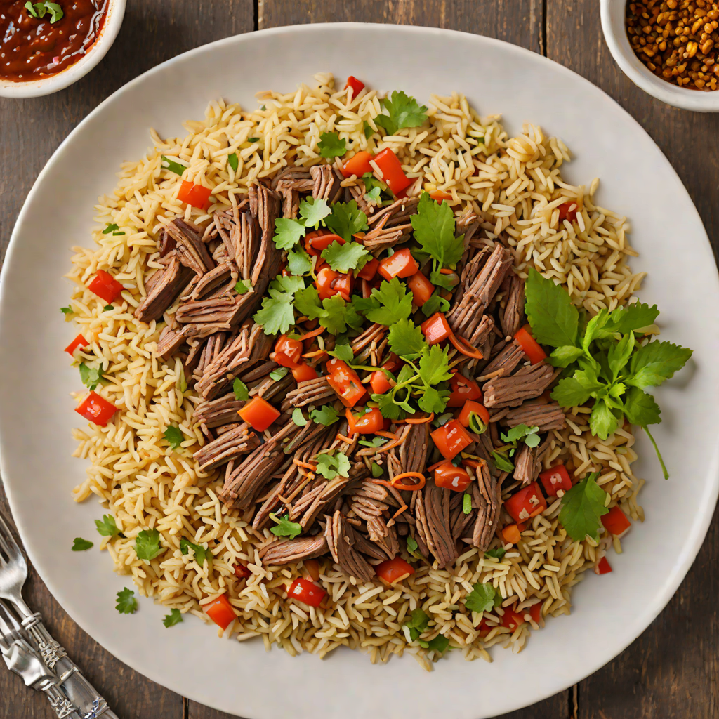 Slow-Cooked Salvadoran Barbacoa de Res with Spiced Rice