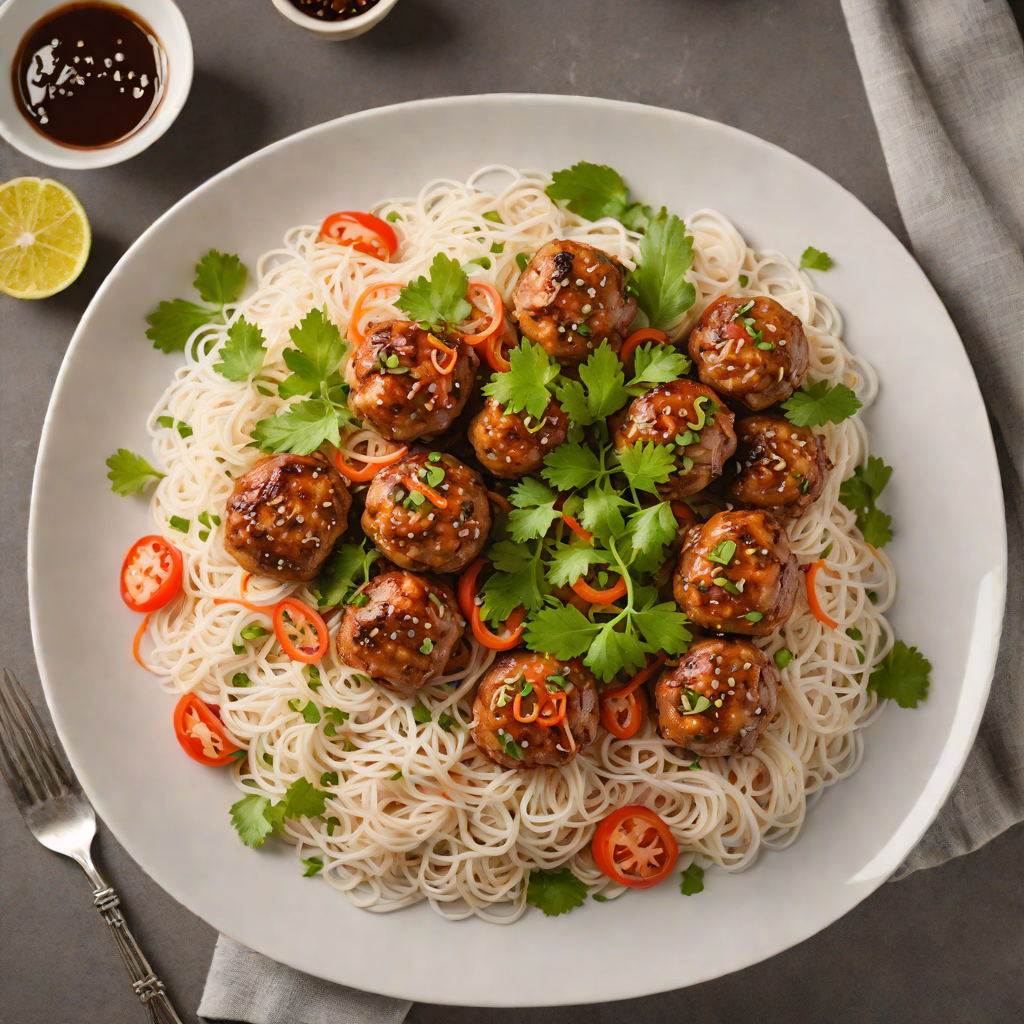 Hanoi-Style Grilled Pork Meatball Vermicelli Bowl