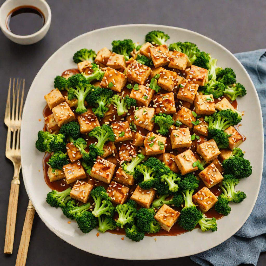 Stir-Fried Tofu with Garlic, Broccoli, and Ginger Soy Sauce