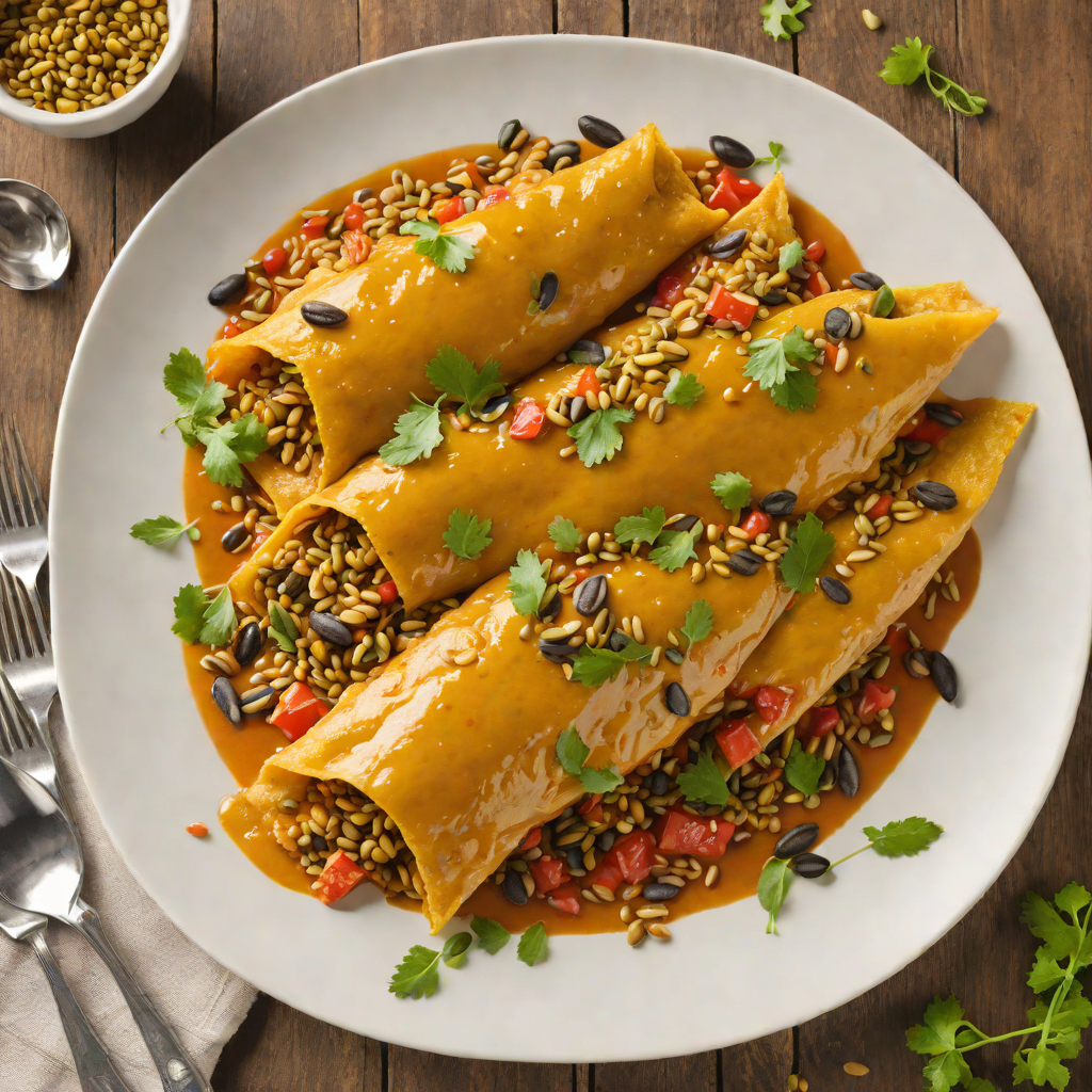 Pumpkin Seed Enchiladas with Tomato-Pepita Sauce