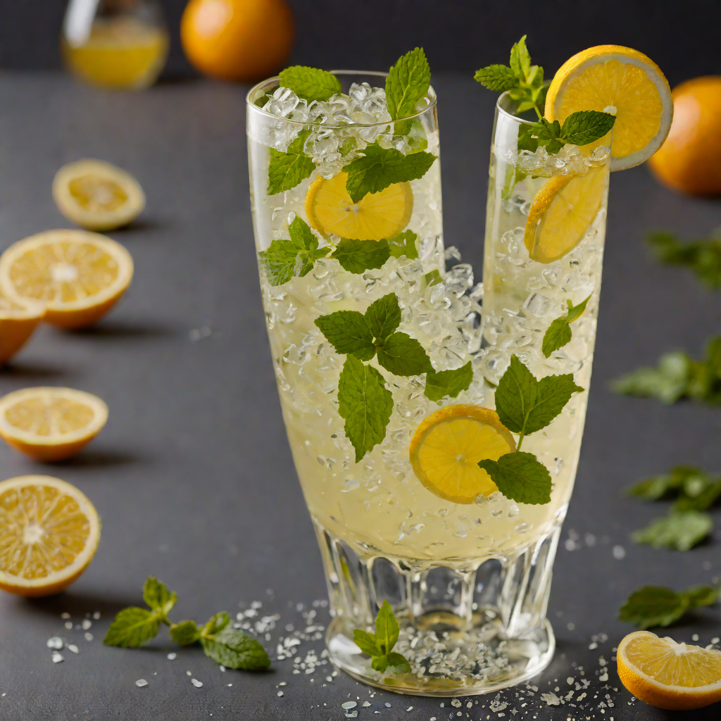 Citrus-Mint Sparkling Cocktail with Elderflower