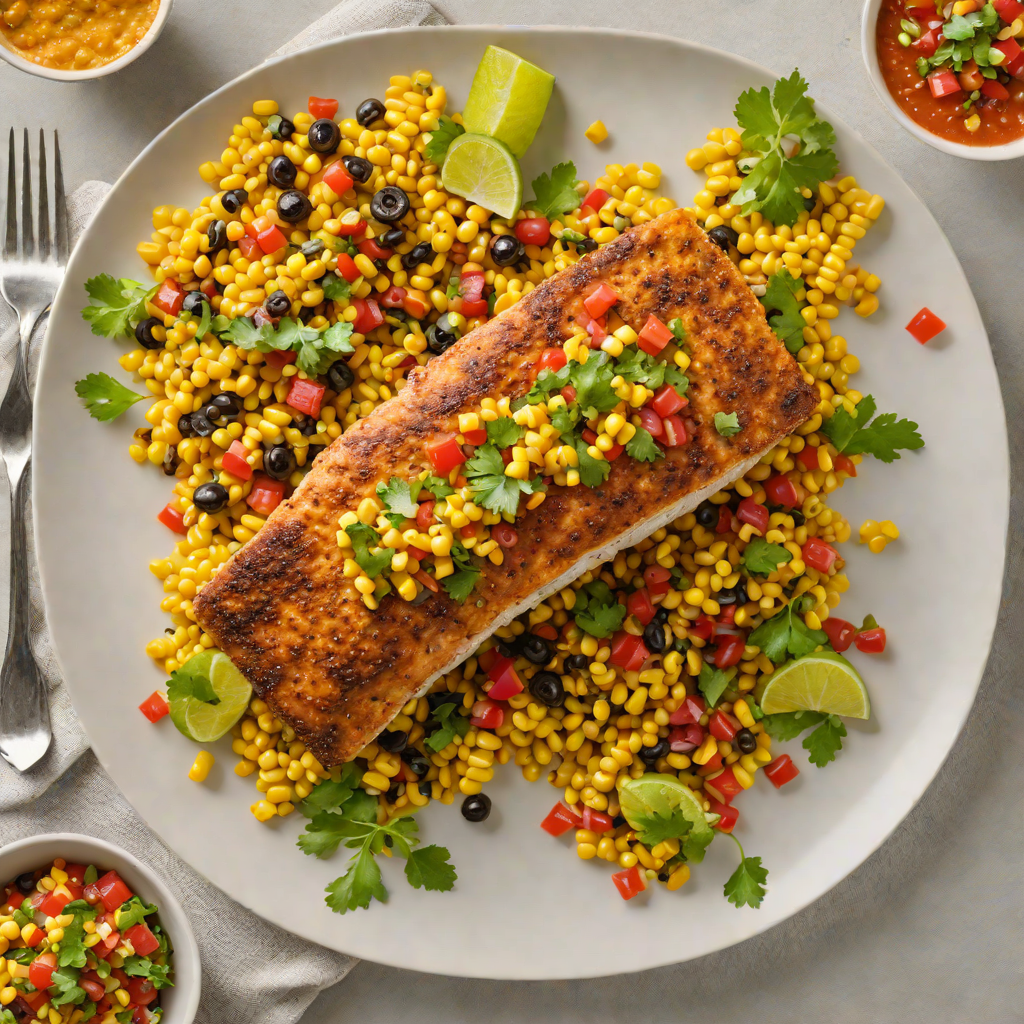 Baked Cajun-Spiced Catfish with Roasted Corn Salsa