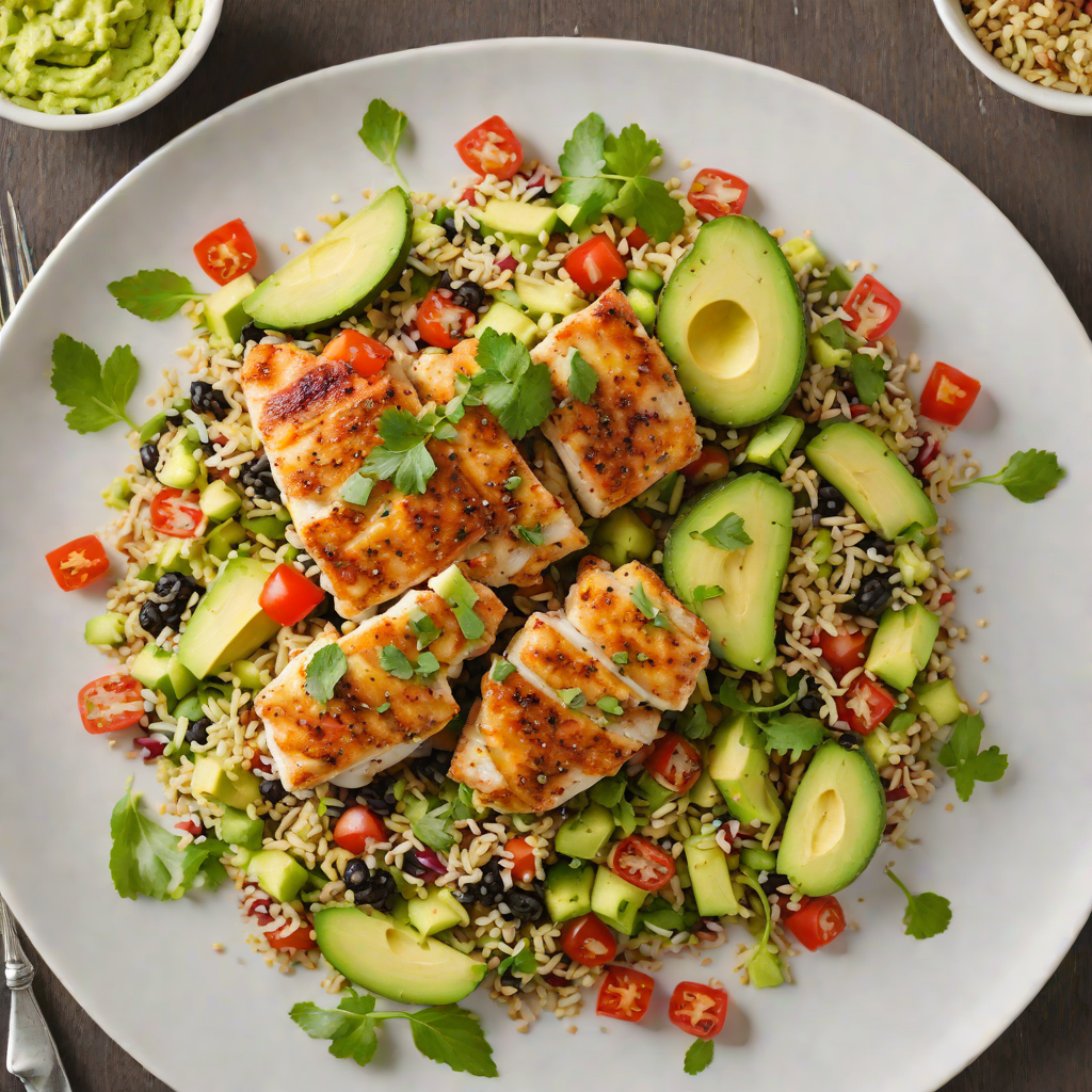 Sautéed Chicken with Avocado and Quinoa Salad