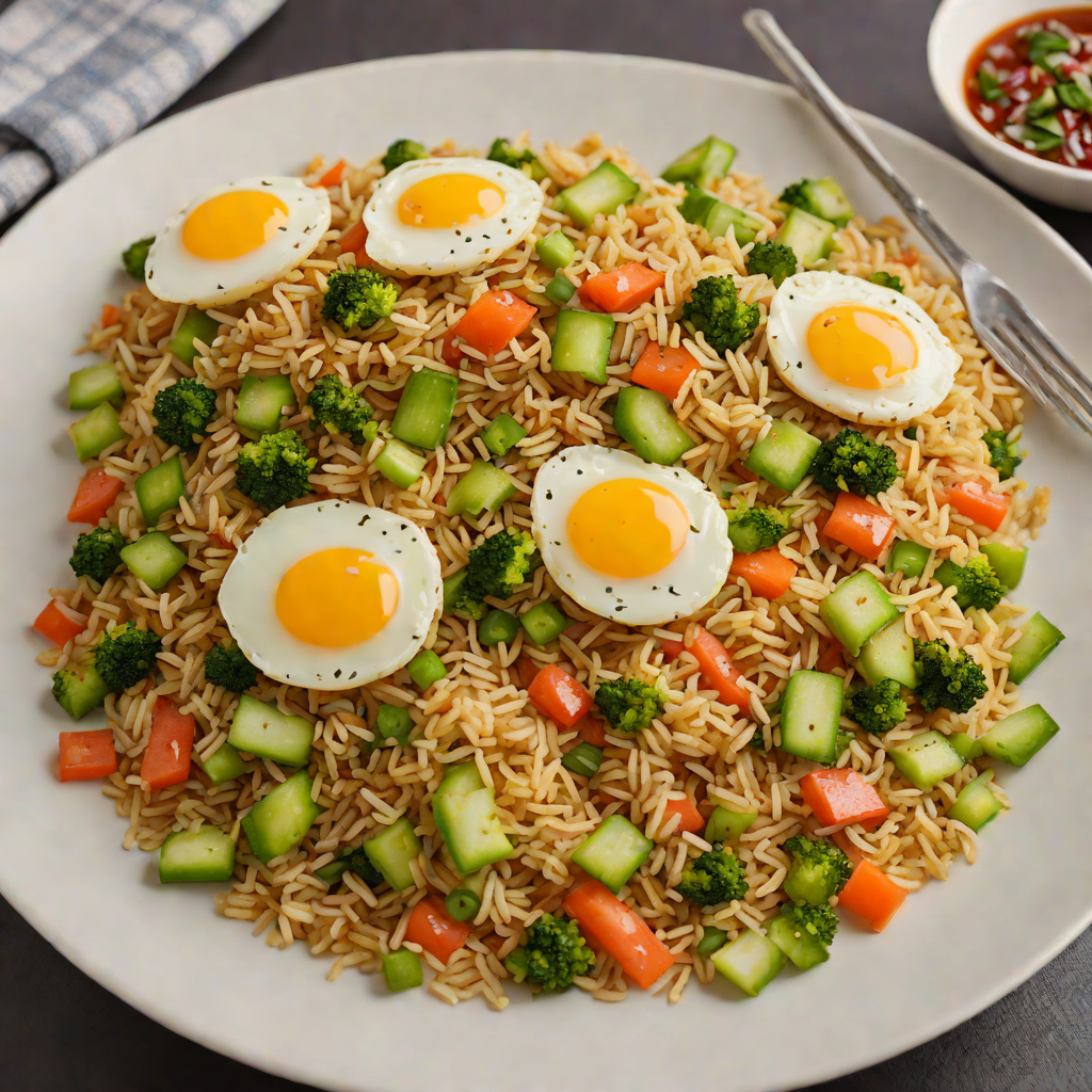 Quick Stir-Fried Rice with Eggs and Mixed Vegetables