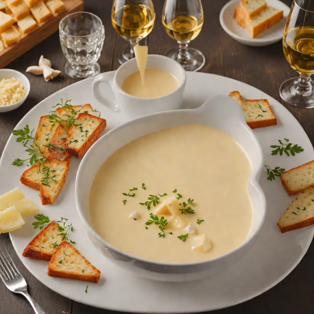 Swiss-Style Cheese Fondue with White Wine and Garlic